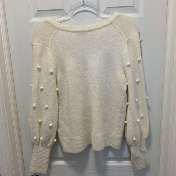 Madewell Bobble Dashwood Ivory Pom Pom Sweater S - Picture 9 of 12